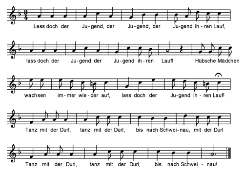Liedtext Tanz mit der Durl